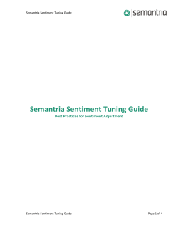 Semantria Sentiment Tuning Guide
