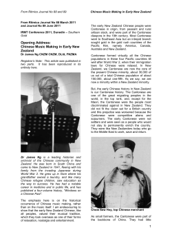 Chinese Music Making in Early New Zealand
