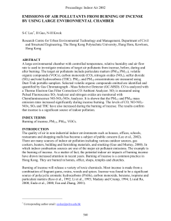 Emissions of air pollutants from burning of incense by using large