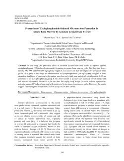 Prevention of Cyclophosphamide-Induced Micronucleus Formation