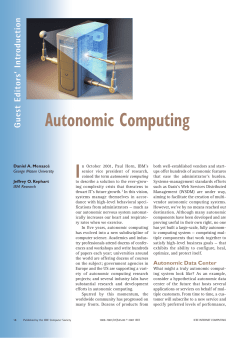 Autonomic Computing - IEEE Computer Society