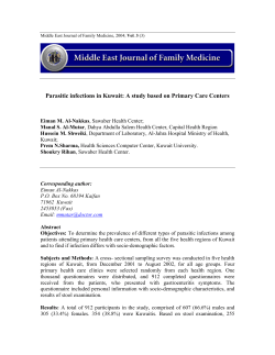 Parasitic infections in Kuwait: A study based on Primary Care Centers