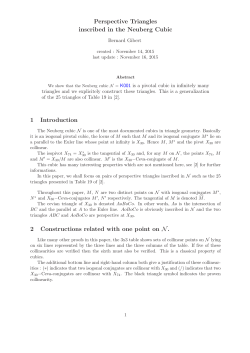 Perspective Triangles inscribed in the Neuberg Cubic 1 Introduction