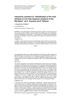 Interactive comment on &ldquo;Identification of the main attribute of river