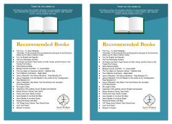 Recommended Reading List - Saint William Catholic Church