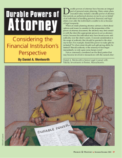 Durable Powers of Attorney Considering the Financial Institution`s