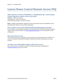Lutron Home Control Remote Access FAQ