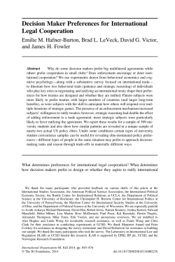 Decision Maker Preferences for International Legal