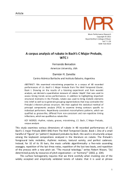 A corpus analysis of rubato in Bach`s C major prelude, WTC I