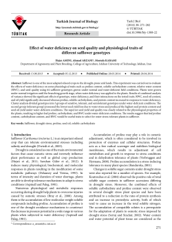 Effect of water deficiency on seed quality and physiological traits of