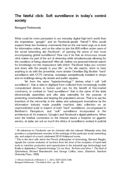 The fateful click: Soft surveillance in today`s control society
