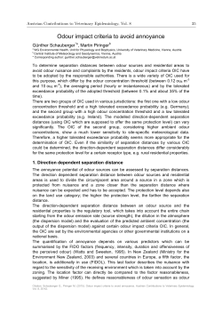 Odour impact criteria to avoid annoyance