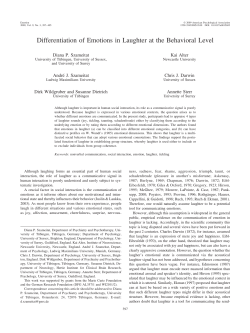 Differentiation of Emotions in Laughter at the Behavioral Level