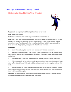 Listening Skills Lesson Plan - Tutors of Literacy in the Commonwealth