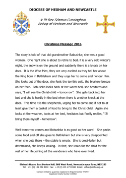 Rt Rev S&eacute;amus Cunningham Bishop of Hexham and Newcastle