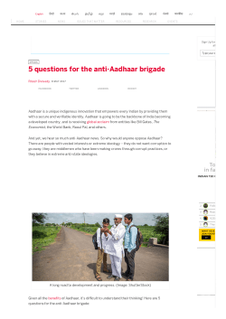 5 questions for the anti-Aadhaar brigade
