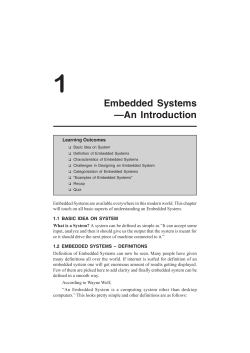 Embedded Systems &mdash;An Introduction