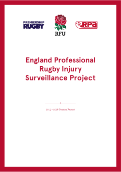 England Professional Rugby Injury Surveillance Project