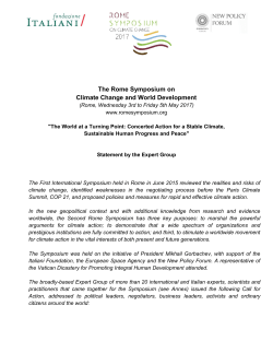 The Rome Symposium on Climate Change and World Development