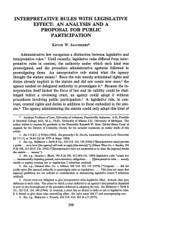 Interpretative Rules With Legislative Effect
