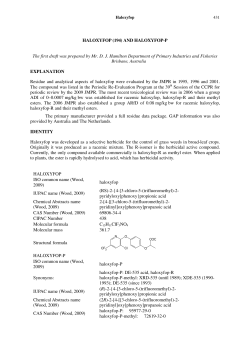 HALOXYFOP - Food and Agriculture Organization of the United