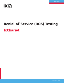 Denial of Service (DOS) Testing IxChariot - Support