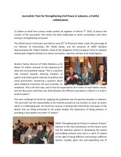 Journalists` Pact for Strengthening Civil Peace in Lebanon, a fruitful