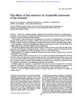 The effects of fast neutrons on inoperable carcinoma of the