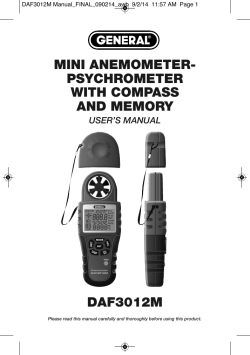 General Tools DAF3012M 9-Parameter Anemometer/Psychrometer