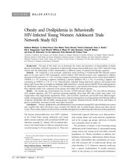 Obesity and Dyslipidemia in Behaviorally HIV