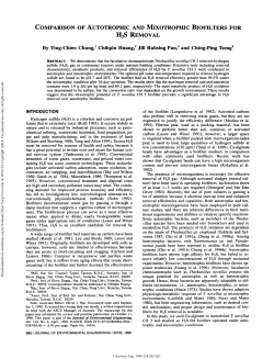 Comparison of Autotrophic and Mixotrophic Biofilters for H2S Removal