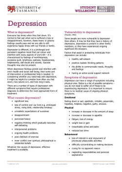 Depression - University of Tasmania