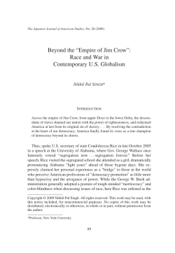 Beyond the &ldquo;Empire of Jim Crow&rdquo;: Race and War in Contemporary