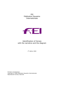 FEI F&eacute;d&eacute;ration Equestre Internationale Identification of Horses with