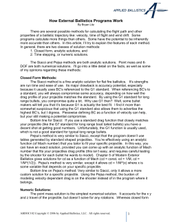 How External Ballistics Programs Work