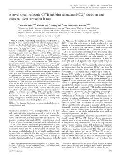 A novel small molecule CFTR inhibitor attenuates HCO3 secretion
