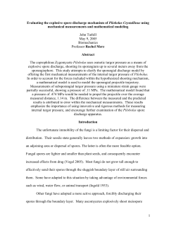 1 Evaluating the explosive spore discharge mechanism of Pilobolus