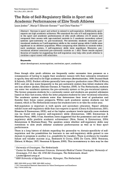 The Role of Self-Regulatory Skills in Sport and Academic