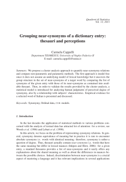 Grouping near-synonyms of a dictionary entry: thesauri and