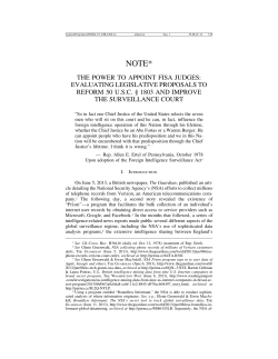 the power to appoint fisa judges: evaluating legislative proposals to
