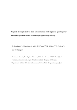 1 Magnetic hydrogels derived from polysaccharides with improved