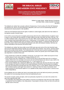 The Biblical Jubilee and Modern State Insolvency