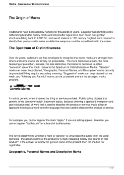 Marks - Spectrum of Distinctiveness
