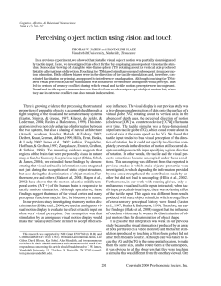 Perceiving object motion using vision and touch