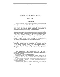 unequal assistance of counsel - University of Kansas School of Law