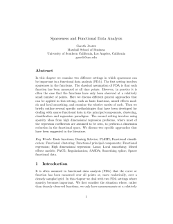 Sparseness and Functional Data Analysis - bcf.usc.edu