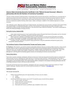 Arizona State University Executive Certificate in the "Ethical Circular