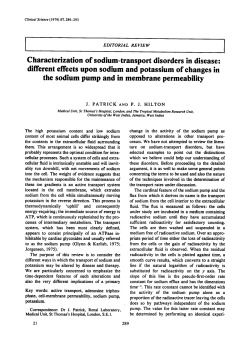 Characterization of Sodium-Transport Disorders in