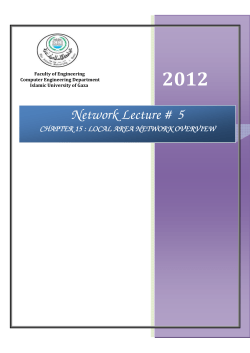 Network Lecture# 5 CHAPTER 15 : LOCAL AREA NETWORK