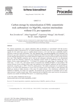 Serpentinite Rock Carbonation via Mg(OH)2 Reaction